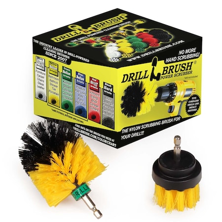 Drill Brush Power Scrubber By Useful Products 5 in W 5 in L Brush, Yellow Y-S-2M-QC-DB